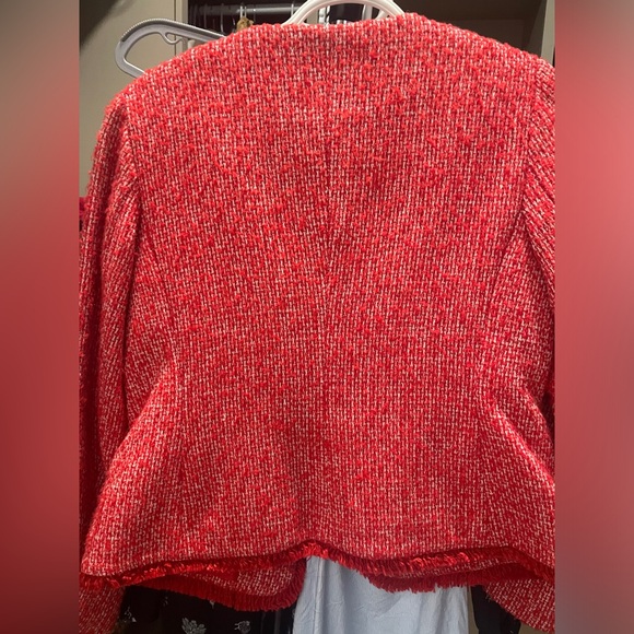 Red Talbots Tweed Blazer. Worn once, great condition. Size 2. - Picture 3 of 4
